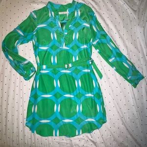 Shift dress with belt - 100% silk